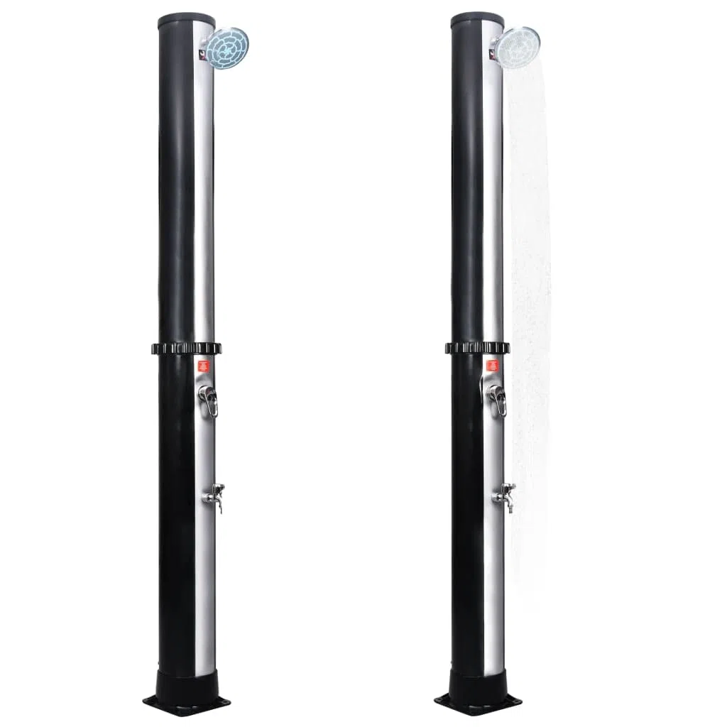 Prysznic solarny z głowicą prysznicową i kranem, 40 l, PCW, aluminium, mosiądz, 16 x 220 cm, do ogrodu, basenu i jacuzzi, prysznic zewnętrzny ze zbiornikiem odpornym na promieniowanie UV