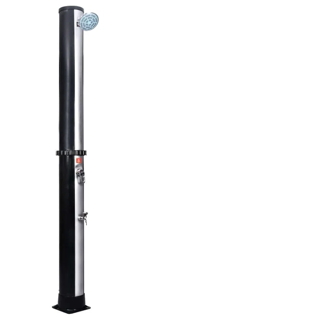 Prysznic solarny z głowicą prysznicową i kranem, 40 l, PCW, aluminium, mosiądz, 16 x 220 cm, do ogrodu, basenu i jacuzzi, prysznic zewnętrzny ze zbiornikiem odpornym na promieniowanie UV