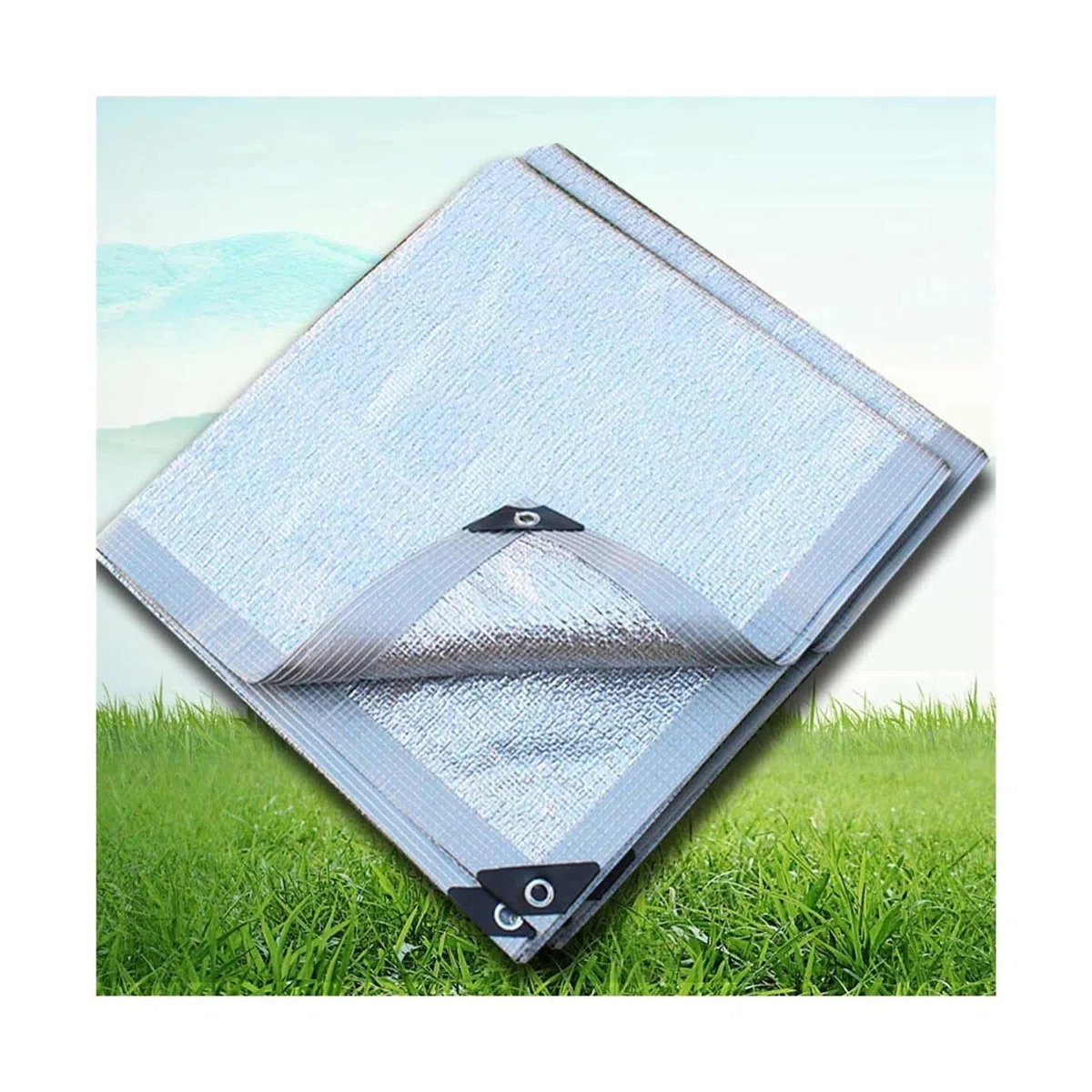 99% aluminiowa siatka zabezpieczająca przed promieniowaniem UV – dostępna w rozmiarach 2 x 2 m, 2 x 4 m, 3 x 6 m, 4 x 4 m, 6 x 9 m – idealna na patio, baseny, do ogrodu, na zewnątrz